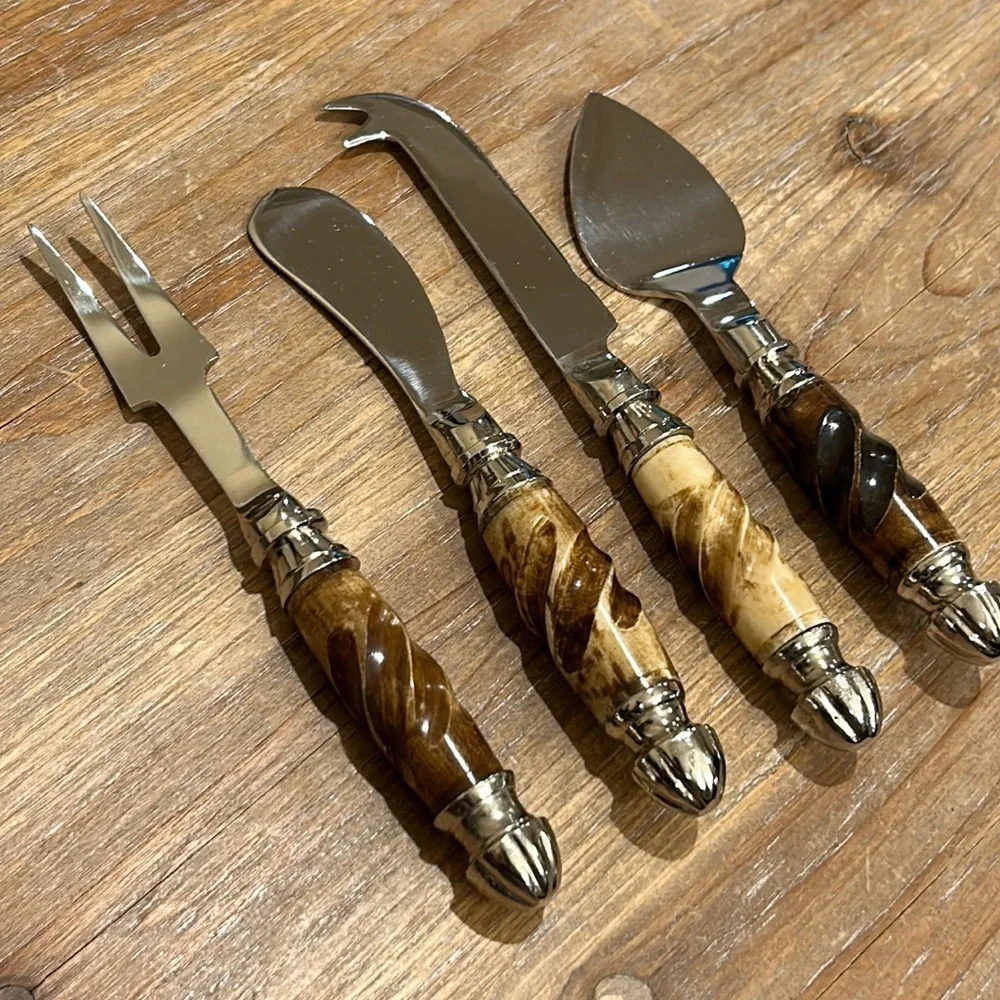 Four Piece Cheese / Appetizer Serving Set. Use on Charcuterie Board
